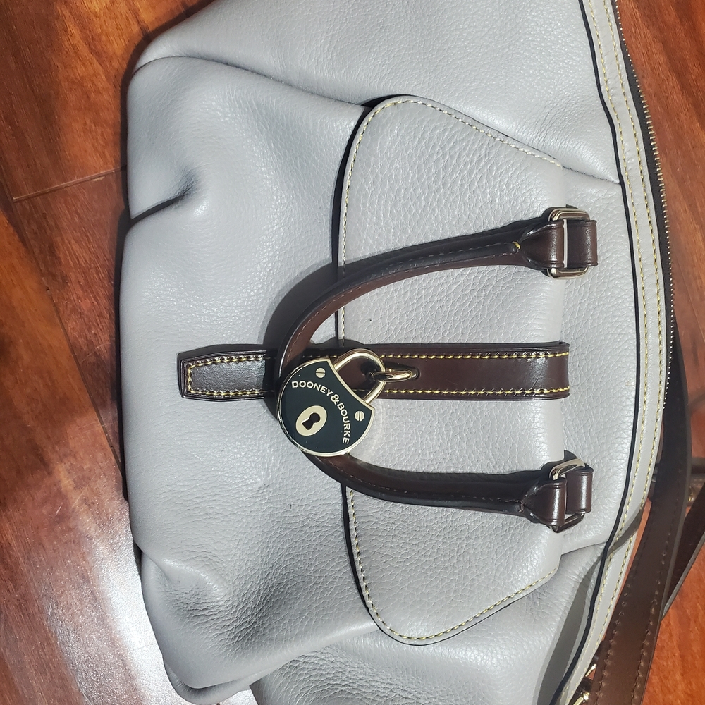 Dooney & Bourke Gray and Brown Leather Shoulder Bag